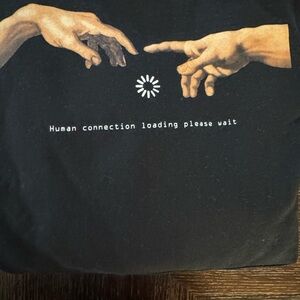 Black Graphic Tee with Human Connection Design